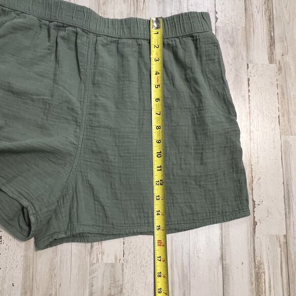 UNIVERSAL THREAD Size XL Army Green Textured Cotton Slip On Shorts Elastic Waist - Picture 6 of 6